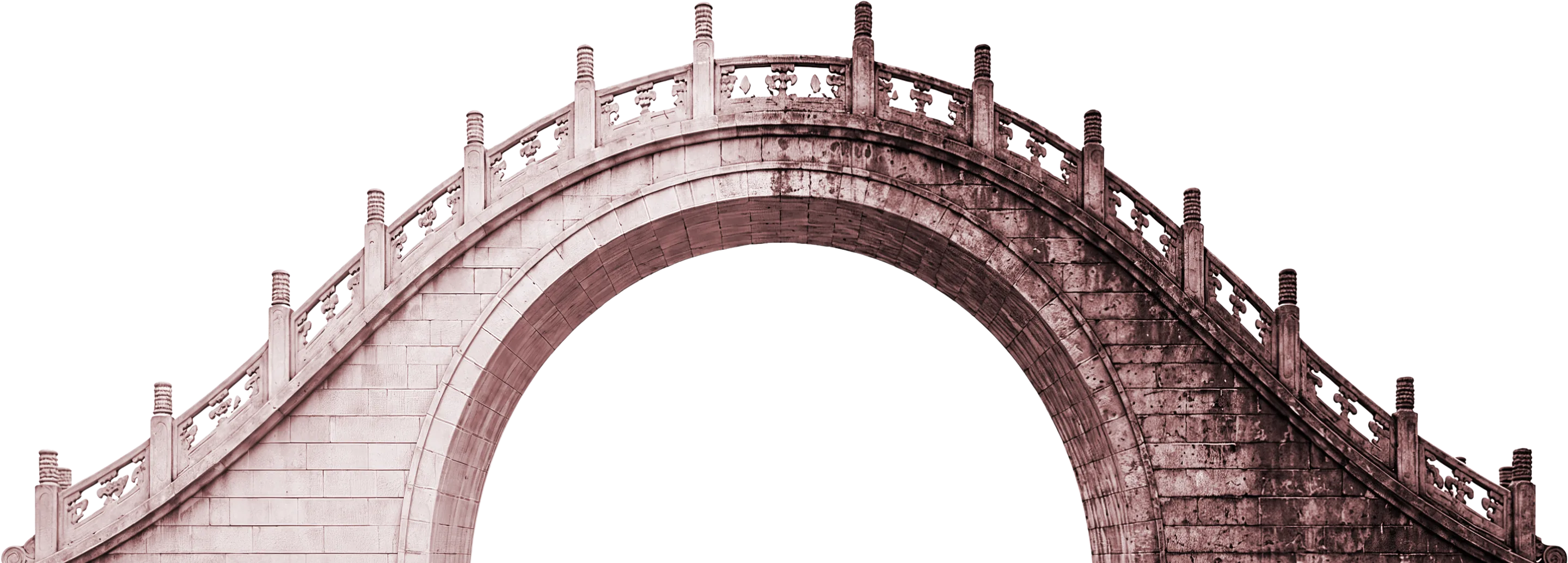 A stone arch bridge spanning the page